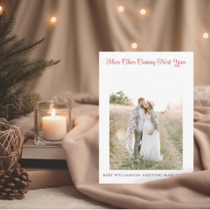 Elegant Christmas Pregnancy Photo Announcement