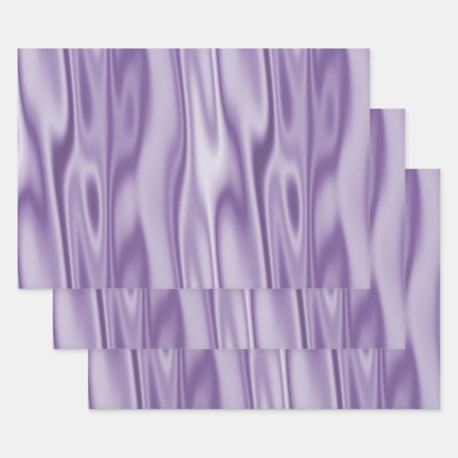 Elegant Christmas Purple/Lavender Satin Trendy Wrapping Paper Sheet (Set)