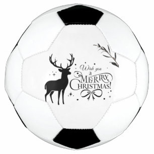 Elegant Christmas Reindeer Art with Holiday Wishes Soccer Ball