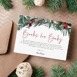 Elegant Christmas Santa Baby Shower Books for Baby Enclosure Card<br><div class="desc">A Santa Baby is coming to town! A watercolor Christmas baby shower books for baby featuring winter berries,  pine cones and greenery foliage.</div>