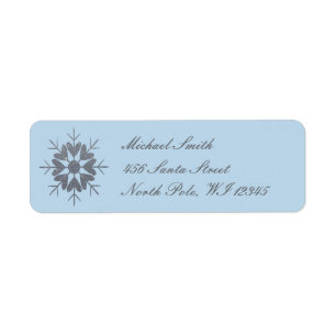 Elegant Christmas Silver Glitter Snowflake Address