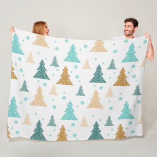 Elegant Christmas Snowflake design tree Fleece Blanket