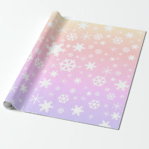 Elegant Christmas snowflake pattern holographic Wrapping Paper