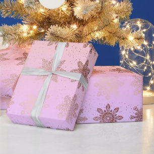 Elegant Christmas snowflake pattern holographic Wrapping Paper
