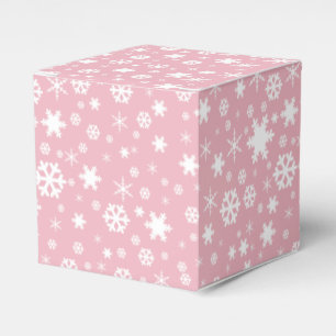 Elegant Christmas snowflake pattern pastel pink Favor Box