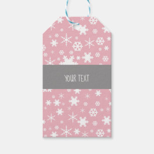 Elegant Christmas snowflake pattern pastel pink Gift Tags