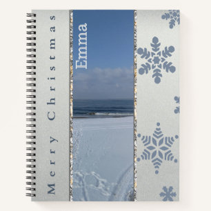 Elegant Christmas Snowflake Personalized Notebook