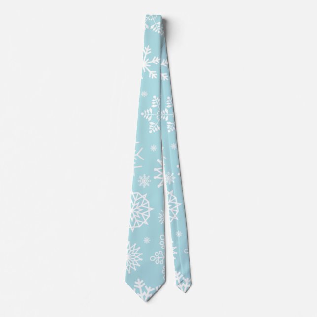 Elegant Christmas Snowflakes | Necktie (Front)