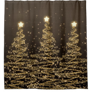 Elegant Christmas Sparkling Trees Gold