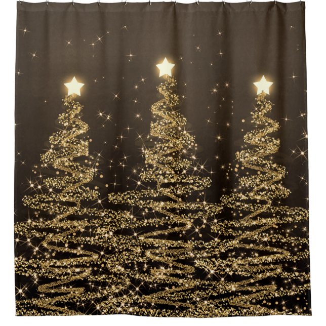 Elegant Christmas Sparkling Trees Gold (Front)