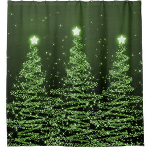 Elegant Christmas Sparkling Trees Green