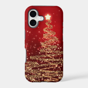 Elegant Christmas Sparkling Trees Red