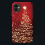 Elegant Christmas Sparkling Trees Red iPhone 11 Case<br><div class="desc">Elegant Christmas Sparkling Trees Red designer gift. An elegant birthday gift idea for any teenager and adult. Fully customizable! Easy to use and easy to personalize.</div>