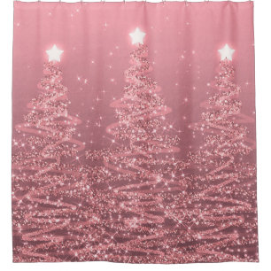 Elegant Christmas Sparkling Trees Rose Gold 
