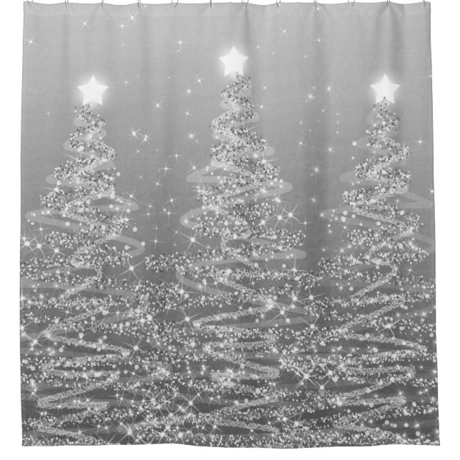 Elegant Christmas Sparkling Trees Silver  (Front)