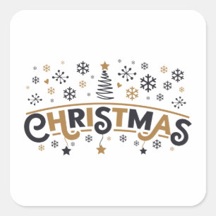 Elegant Christmas Square Sticker