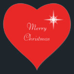 Elegant Christmas Star on Red Heart Sticker<br><div class="desc">Elegant Christmas star on red heart Sticker. Great for weddings,  anniversaries,  birthdays and for all with a touch of love!</div>