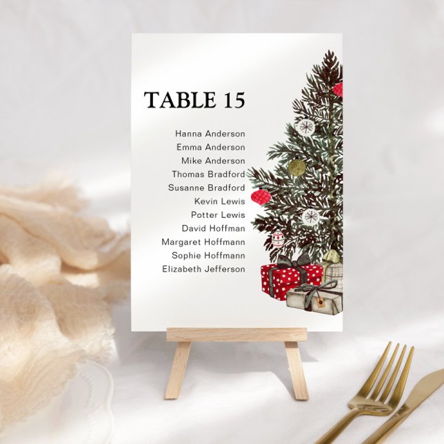 Elegant Christmas Table Card Numbers Seating Chart (Creator Uploaded)