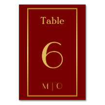Elegant Christmas table number