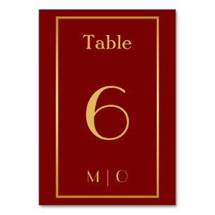 Elegant Christmas table number