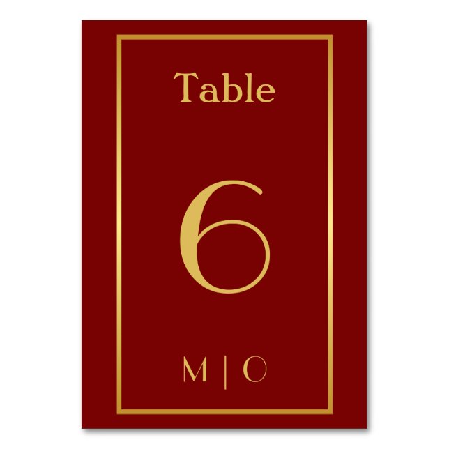 Elegant Christmas table number (Front)