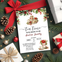 Elegant Christmas Tea Party Floral Bridal Shower