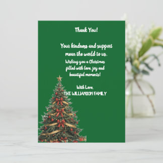 Elegant Christmas Thank You Card with Festive Chri