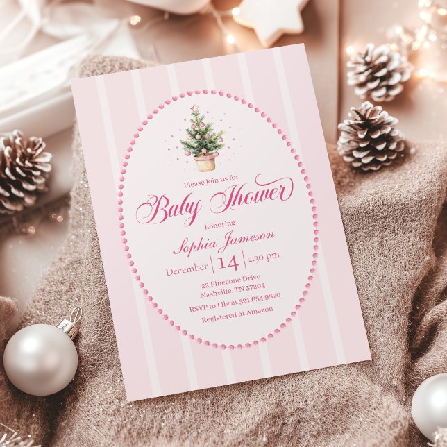 Elegant Christmas Tree Baby Shower Invitation (Créateur téléchargé)