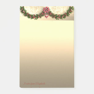 Elegant Christmas Tree Branch - Personalized Post-it Notes
