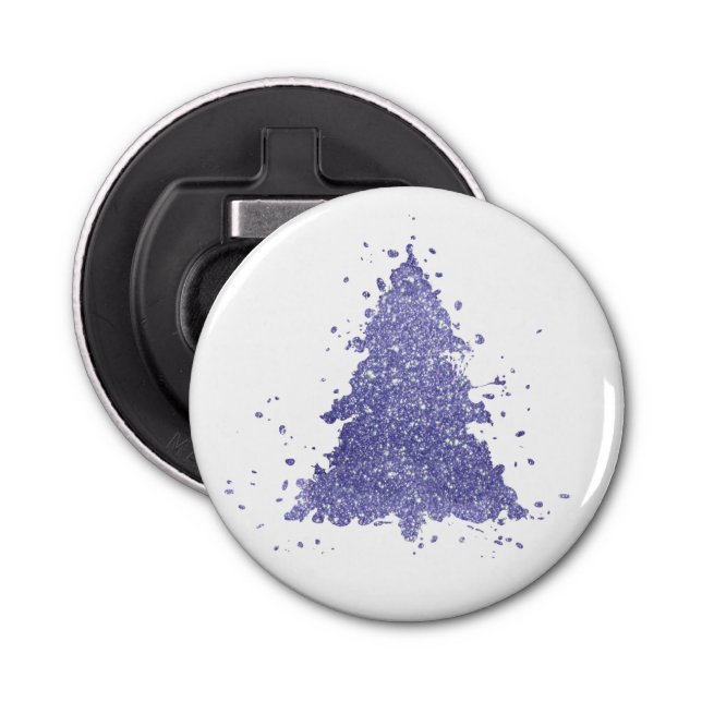 Elegant Christmas Tree | Charming Lavender Purple Bottle Opener (Front)