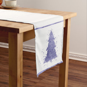 Elegant Christmas Tree   Charming Lavender Purple Short Table Runner