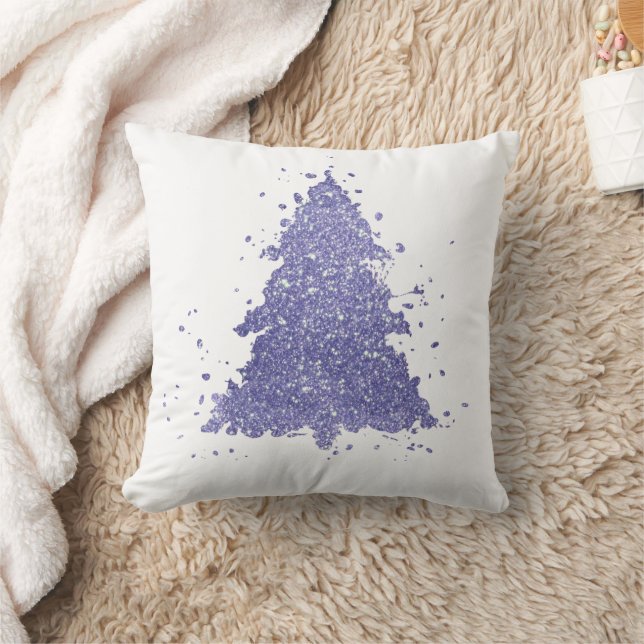 Elegant Christmas Tree | Charming Lavender Purple Throw Pillow (Blanket)