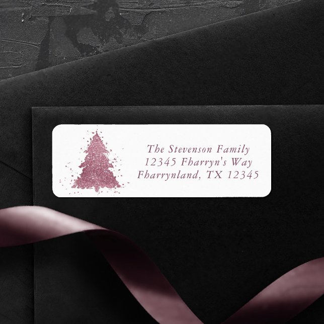 Elegant Christmas Tree | Dusty Mauve Pink Address (Creator Uploaded)