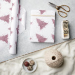 Elegant Christmas Tree | Dusty Mauve Pink Splatter Wrapping Paper<br><div class="desc">Tis the season to celebrate and entertain! Flirty shimmery dusty mauve and luxurious pressed rose pink palette abstract tree holiday party, hosting, and gifting accessories collection. This fun festive design features a whimsical sparkly Christmas tree with a frisky paint splatter enhanced with faux metallic glitter. For other colours or matching...</div>