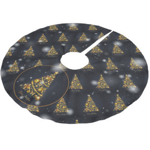 Elegant Christmas Tree Gift Brushed Polyester Tree Skirt