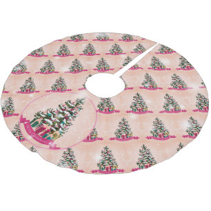 Elegant Christmas Tree Gift Brushed Polyester Tree Skirt