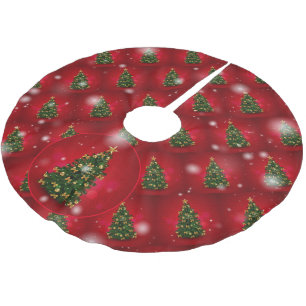 Elegant Christmas Tree Gift Brushed Polyester Tree Skirt