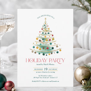 Elegant Christmas Tree Holiday Party Invitation