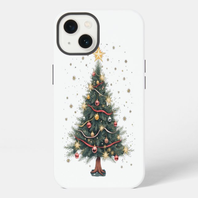 Elegant Christmas Tree iPhone Case (Back)
