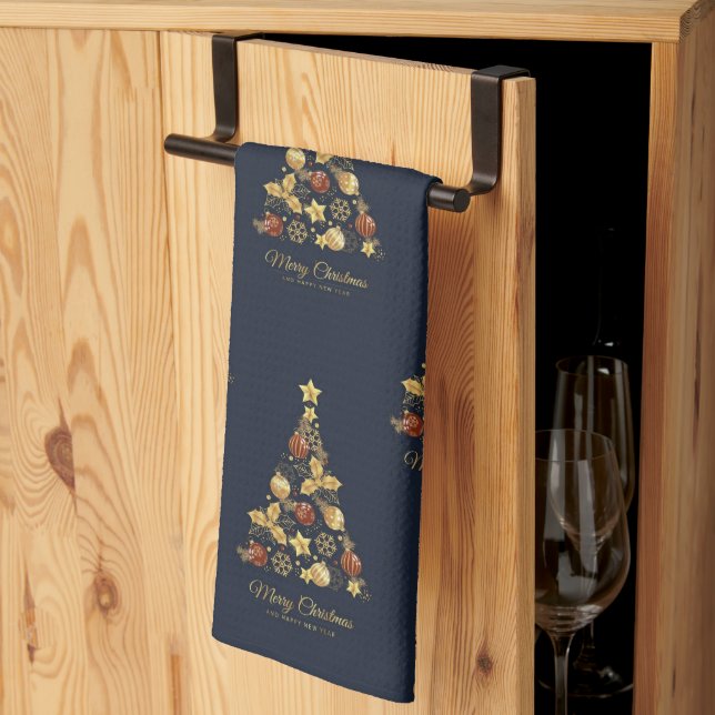 Elegant Christmas Tree Kitchen Towels (Thirds Fold)