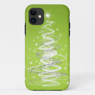Elegant Christmas Tree Lime Green iPhone 11 Case