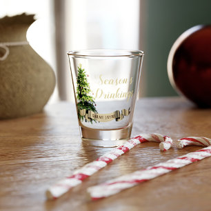 Elegant Christmas Tree Personalized Shot Glass