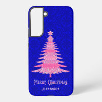 Elegant Christmas Tree Pink Personalized Sparkle