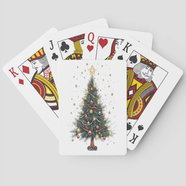 Elegant Christmas Tree Playing Cards (Back)
