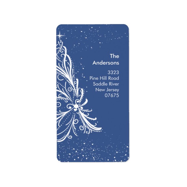 Elegant Christmas Tree Return Address Label (Front)