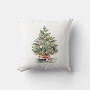 Elegant Christmas Tree Throw Pillow