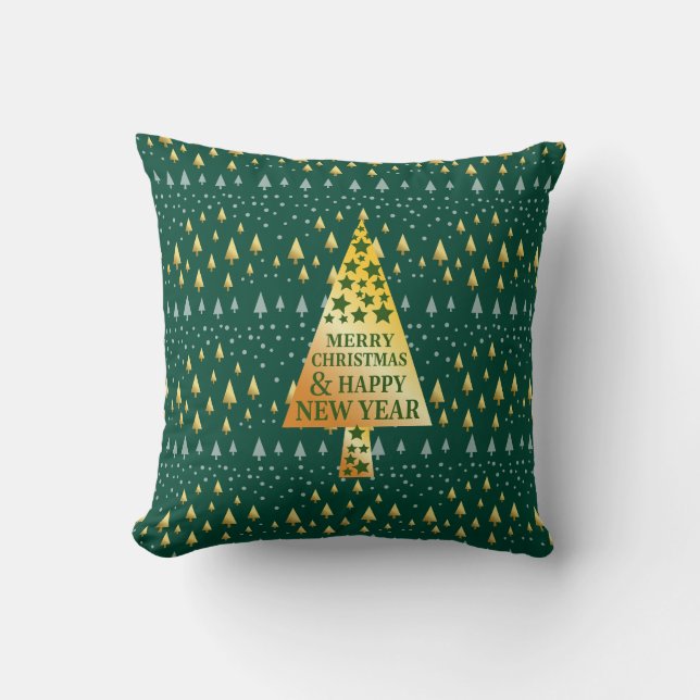 Elegant Christmas tree Throw Pillow (Front)