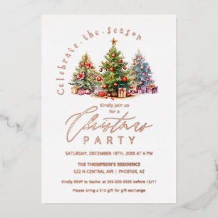Elegant Christmas Trees Holiday Party Rose Gold