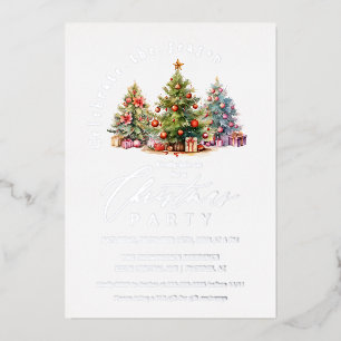 Elegant Christmas Trees Holiday Party Silver