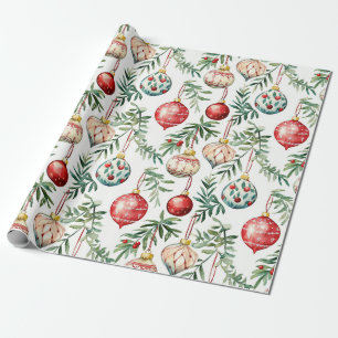 Elegant Christmas Vintage Ornaments Wrapping Paper